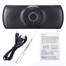 (Argent) Kit de voiture sans fil mains libres haut-parleur multipoint pare-soleil haut-parleur pour smartphones
