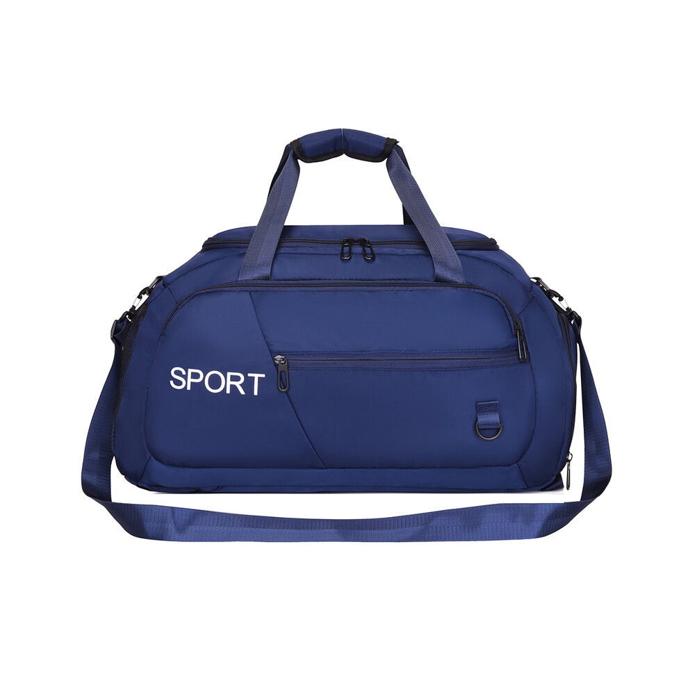 (Bleu) Sac de sport pour femme, grande capacité, sac de voyage, valise étanche, sac fourre-tout, sac à main, sac