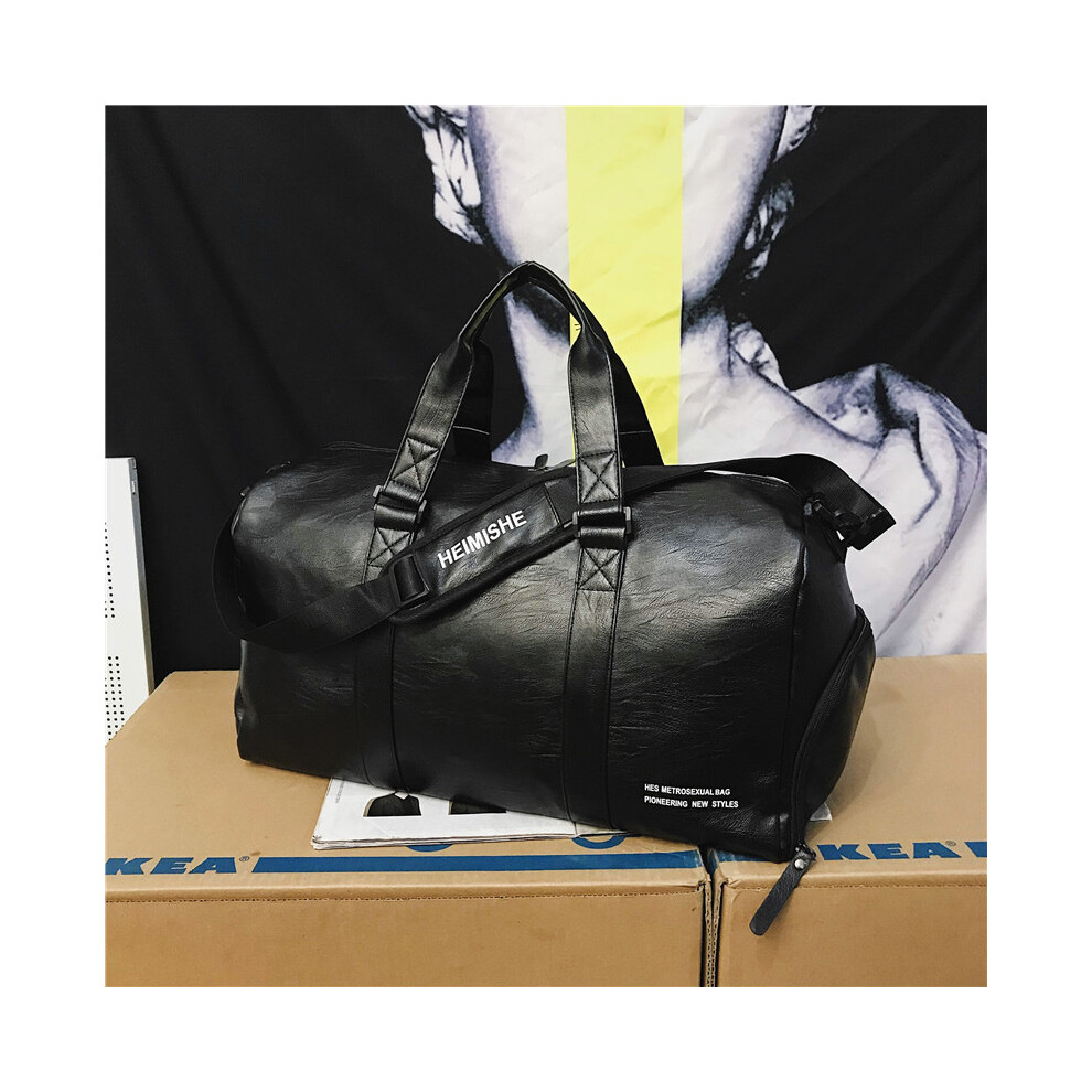 (Noir Petit) Sac de voyage pour femme, sac de sport, grand sac de week-end pour homme, sac à main de fitness sec
