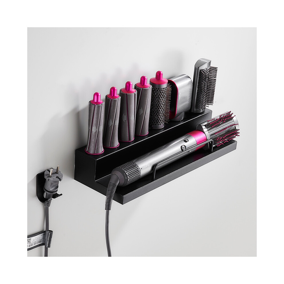 Support mural pour sèche-cheveux Dyson Airwrap (noir) - Support de rangement pour sèche-cheveux et bigoudis -