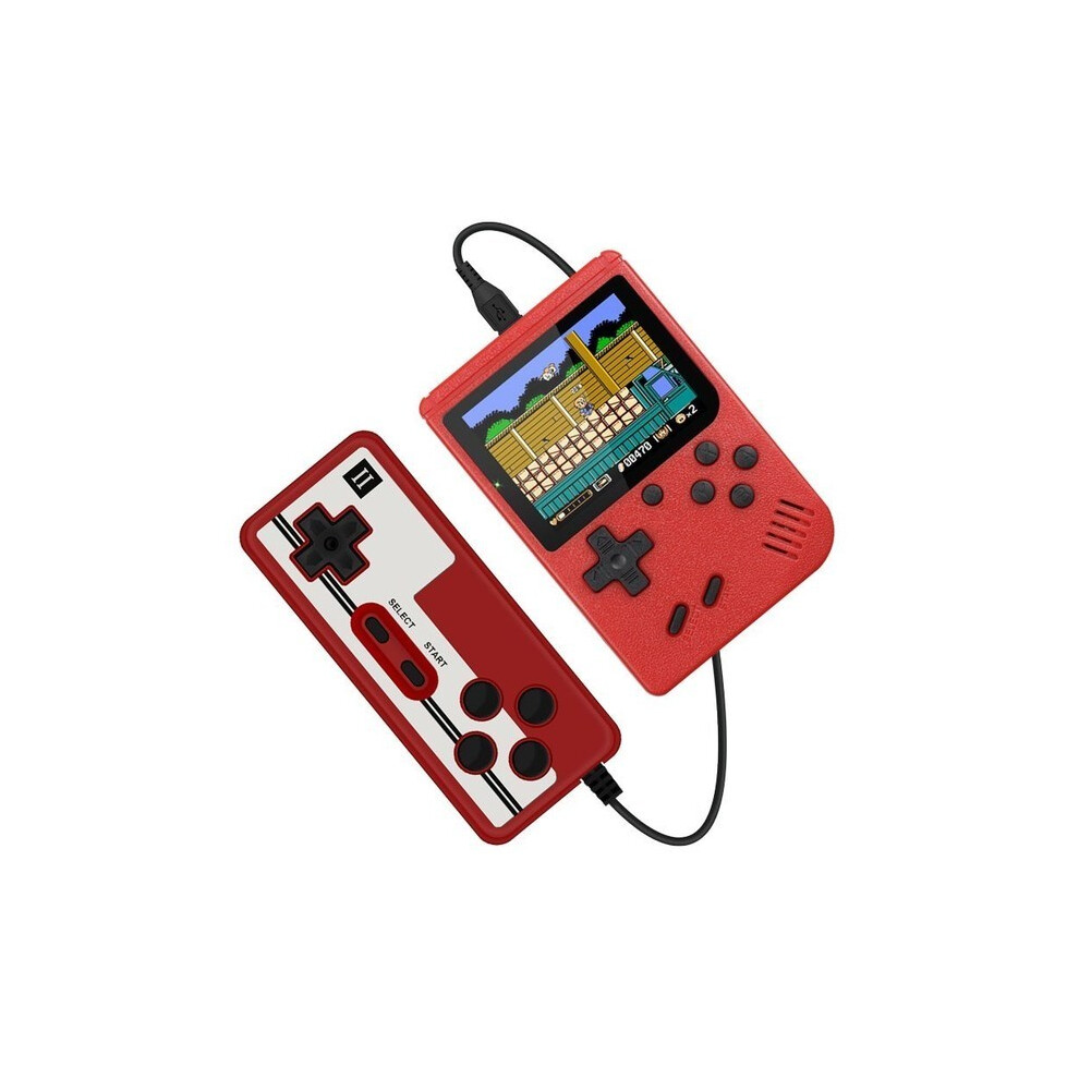 (Rouge avec manette de jeu) Mini console de jeu vidéo portable intégrée 400 jeux 8 bits 3,0 pouces couleur LCD