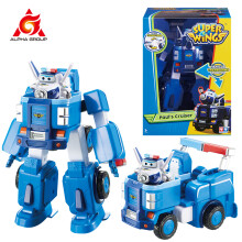 (Paul) Super Wings 7" Robot série 2" Transform Robot Mini Figurine d'action Transformation Jouet Chariot élévateur
