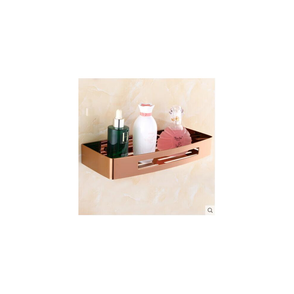(un seul niveau or rose) Étagère murale carrée noire/dorée/or rose/blanche pour accessoires de salle de bain,