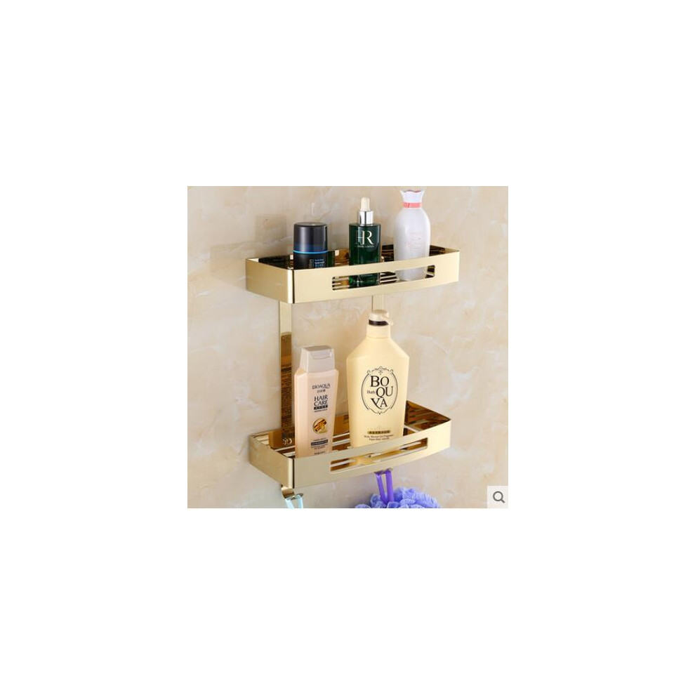 (or à deux niveaux) Étagère murale carrée pour accessoires de salle de bain, noire/dorée/rose/blanche, porte-savon,