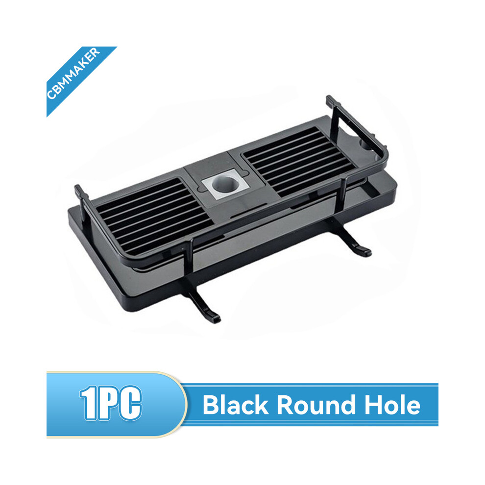 (Trou rond noir) Étagères de barre de douche Support de rangement Accessoires de salle de bain Support de bac
