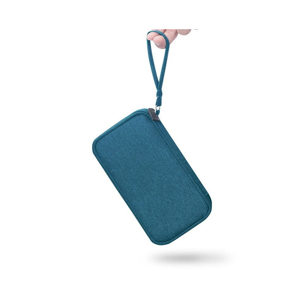 (Bleu) Accessoires de voyage Sac de câble USB numérique portable Chargeur d'alimentation pour téléphone portable