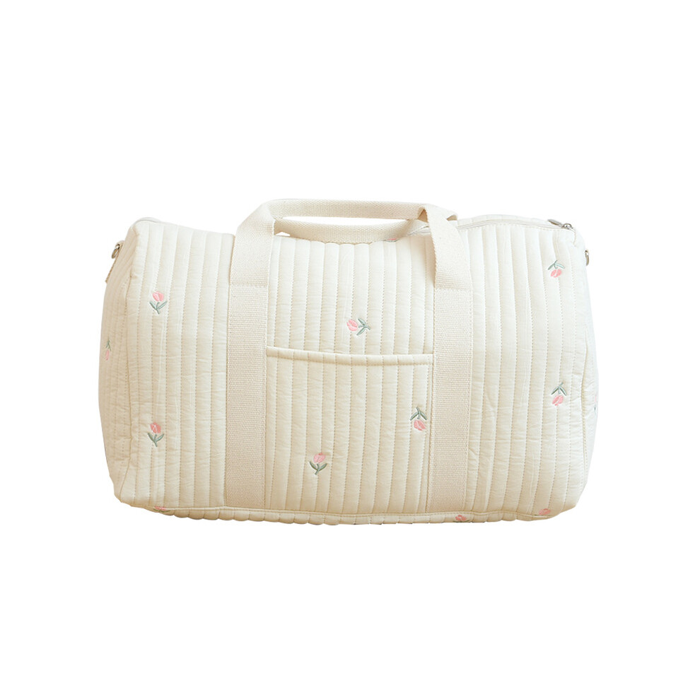 -4 grands sacs de maternité pour sacs à langer pour bébé, organisateur de broderie de fleurs, sac de voyage matelassé