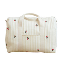 -1 grand sac de maternité pour sacs à langer bébé Organisateur broderie florale Sac de maman Sac à langer matelassé