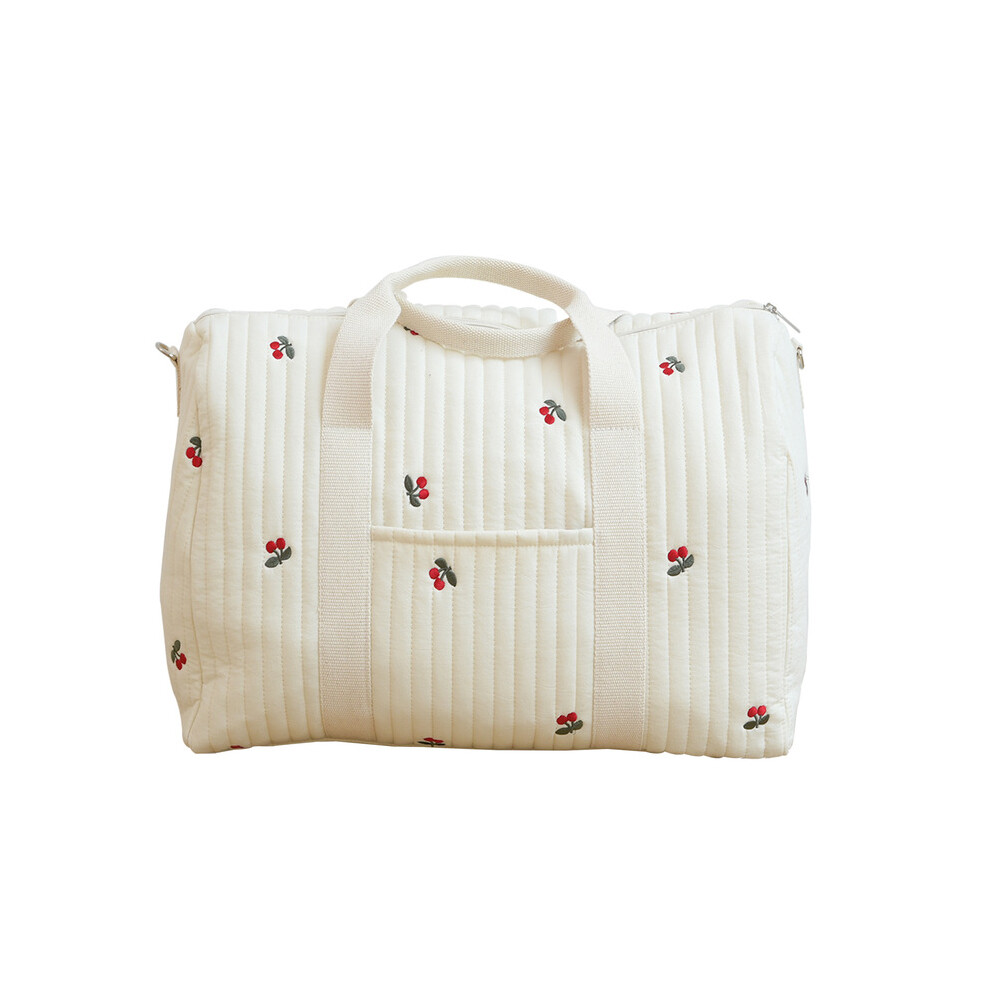 -1 grand sac de maternité pour sacs à langer bébé Organisateur broderie florale Sac de maman Sac à langer matelassé