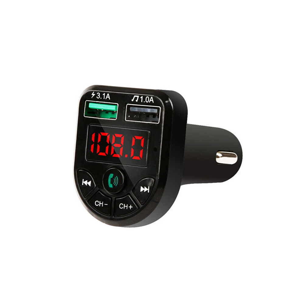 (Noir) Deux ports USB FM MP3 Lecteur de musique Kit voiture Chargeur rapide Adaptateur chargeur de téléphone automatique