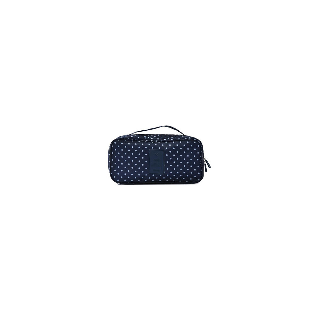 (Point bleu marine) Sac de rangement pour soutien-gorge pour femme, sac de voyage, sac à sous-vêtements, organisateur