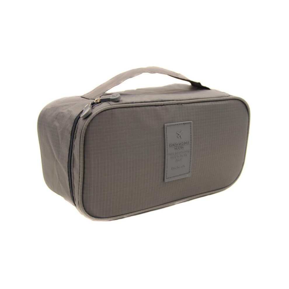 (Gris) Sac de rangement pour soutien-gorge pour femme, sac de voyage, sac à sous-vêtements, organisateur de soutien-gorge,