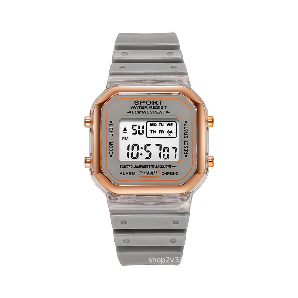 Montre électronique de sport tendance 2024, étanche, verte matcha, carrée, pour homme, étudiant, LED noire