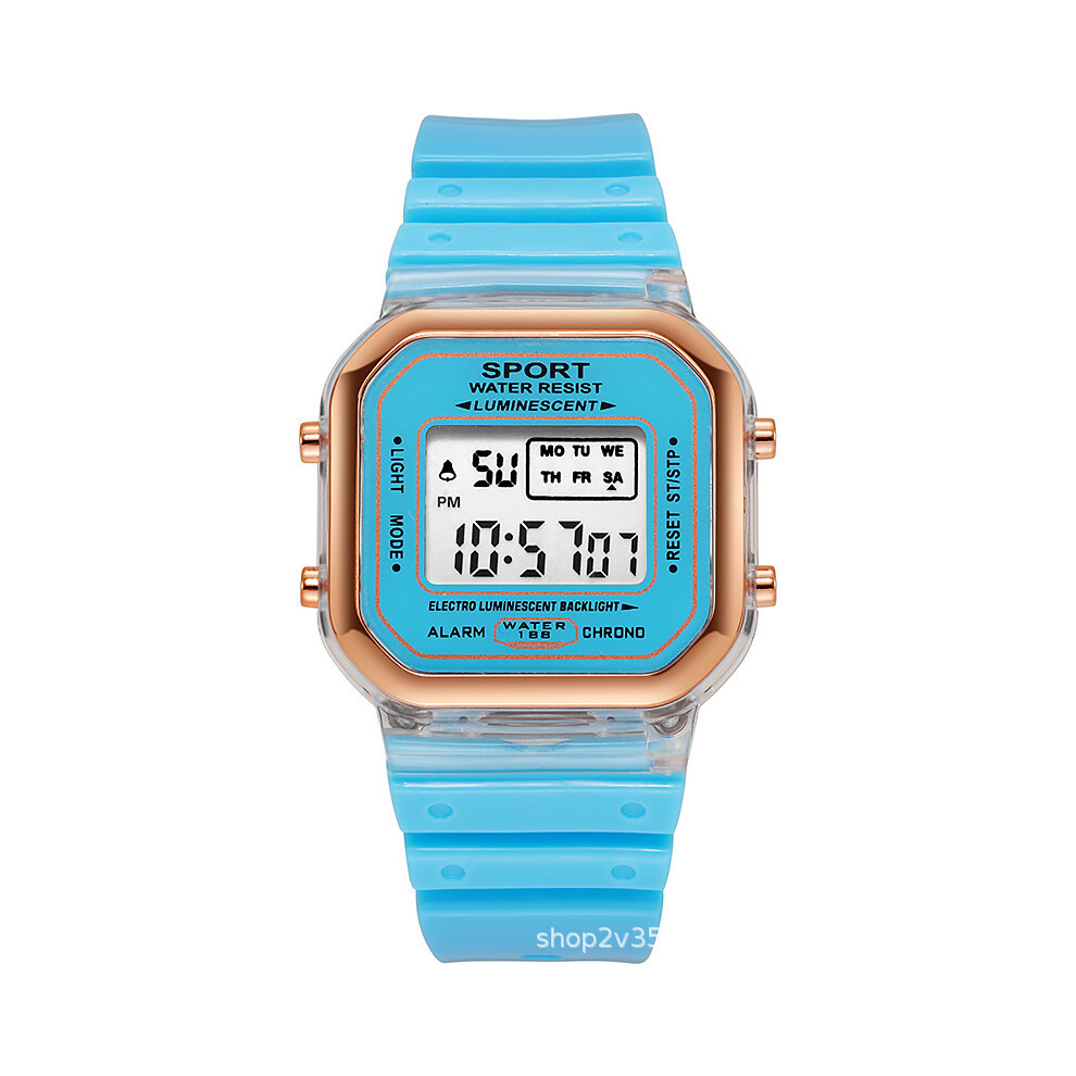 Montre électronique de sport tendance 2024, étanche, verte matcha, carrée, pour homme, étudiant, LED noire