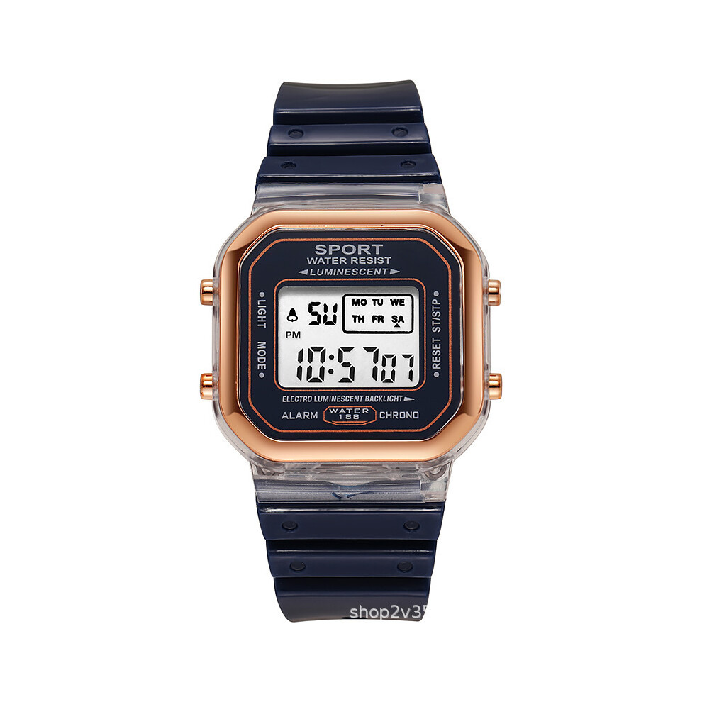 Montre électronique de sport tendance 2024, étanche, verte matcha, carrée, pour homme, étudiant, LED noire