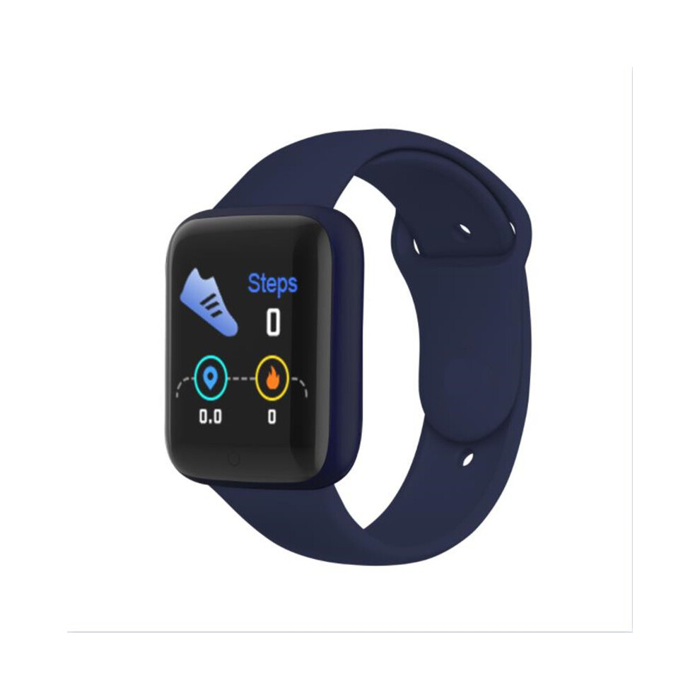 Montre connectée de sport numérique Y68 bleu foncé pour femmes, bracelet électronique à LED, Bluetooth, pour hommes