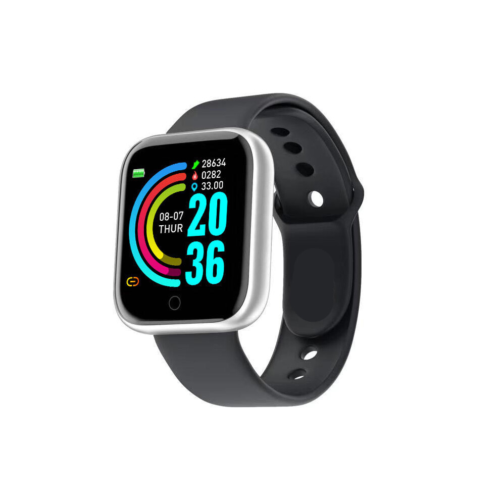 (Y68 Argent) Montre de sport intelligente numérique Montres pour femmes Montre-bracelet électronique LED numérique