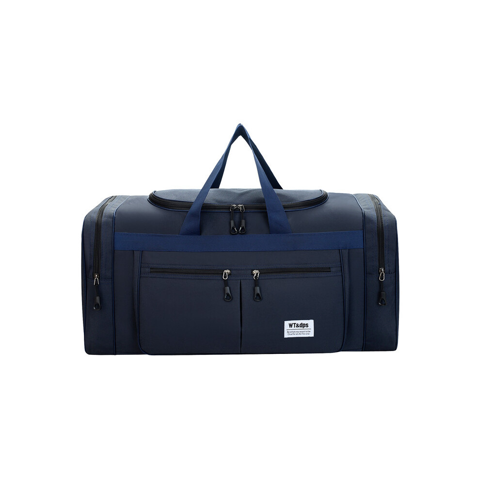 (Bleu) Grande valise de rangement, sac de sport décontracté en toile pour homme, sac à main