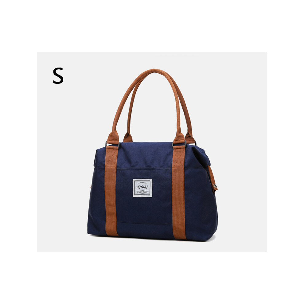 (Petit Bleu-S) Grand sac de voyage tendance pour femme, fourre-tout en tissu Oxford, sac à bandoulière imperméable