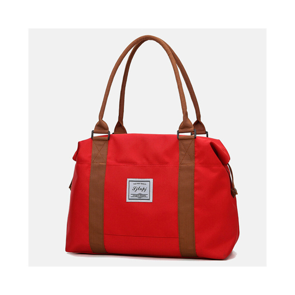 (Rouge-S) Grand sac de voyage tendance pour femme, sac en toile, sac à main en tissu Oxford, sac à bandoulière