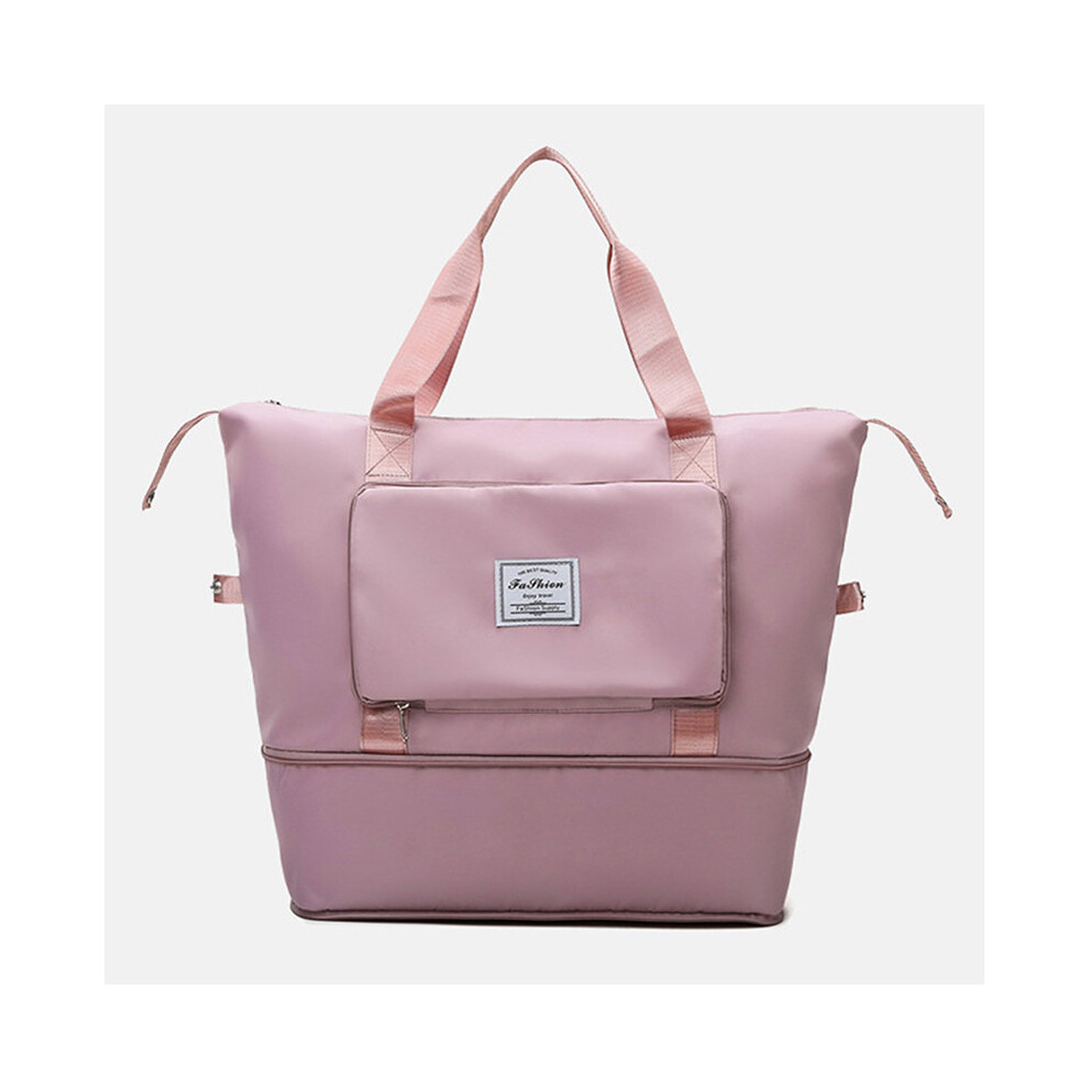 (Rose) Grand sac de voyage tendance pour femme, fourre-tout, sac à main en tissu Oxford, sac à bandoulière imperméable,