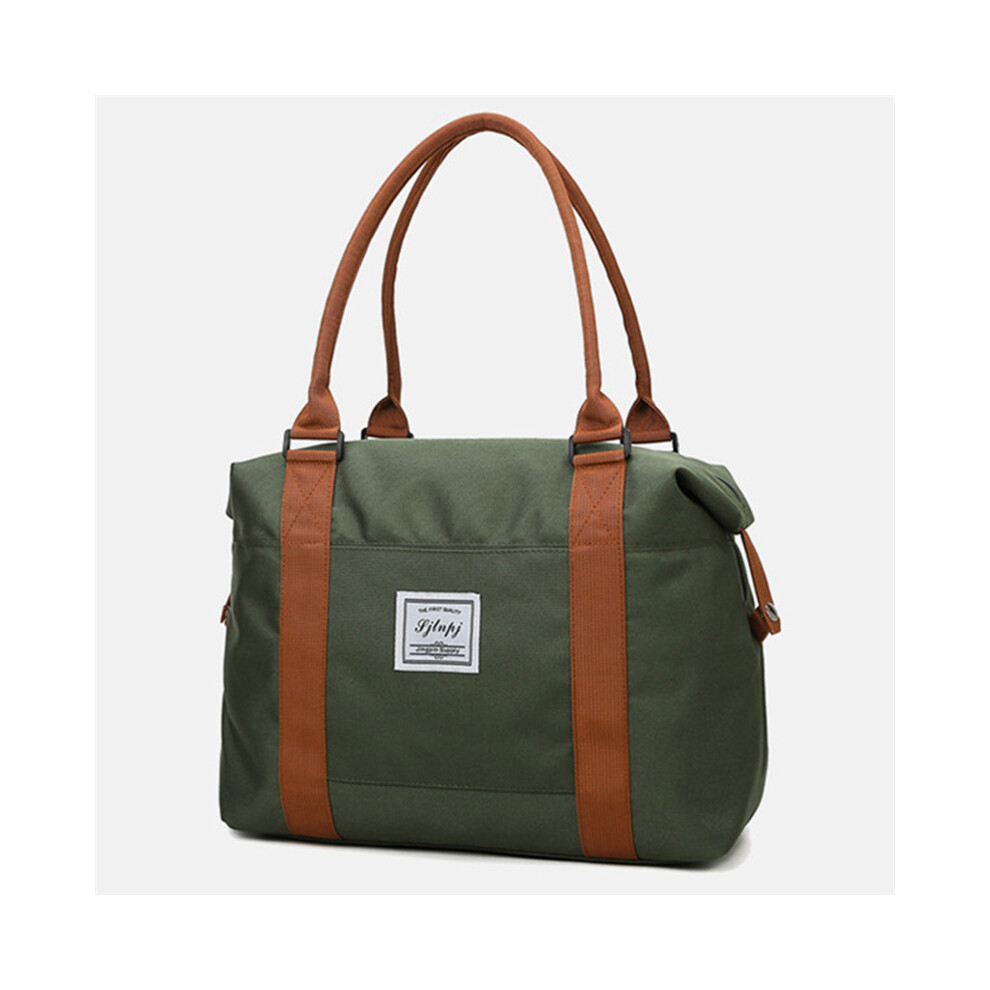 (Vert-S) Grand sac de voyage tendance pour femme, fourre-tout de cabine, sac à main en tissu Oxford, sac à bandoulière