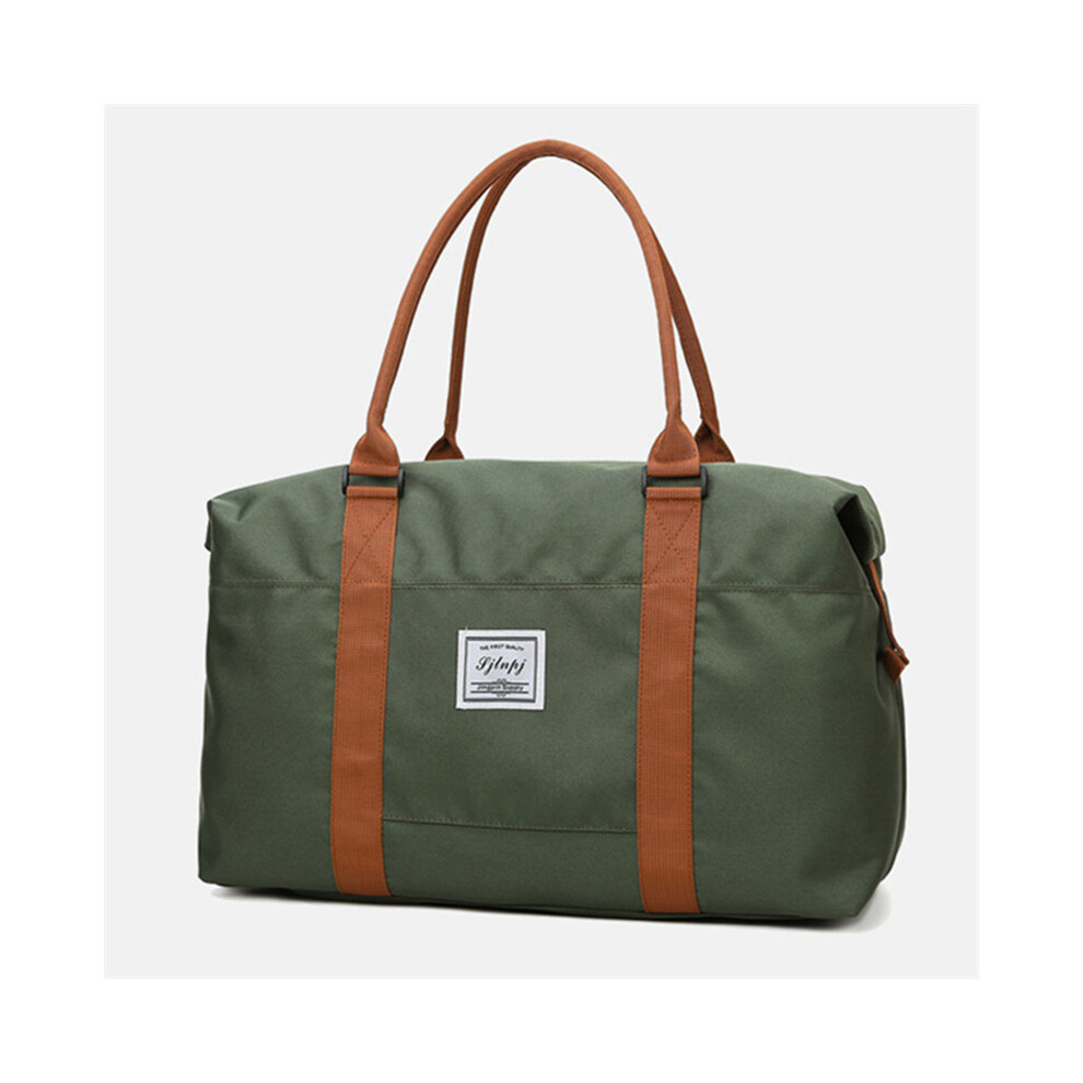 (Vert-L) Grand sac de voyage tendance pour femme, fourre-tout, sac à main en tissu Oxford, sac à bandoulière imperméable,