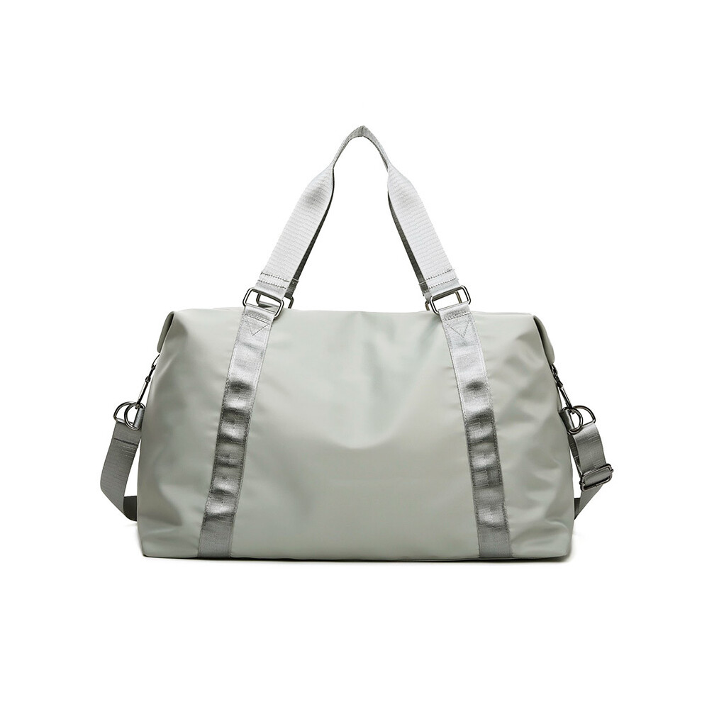 (Gris Vert Petit) Grand Sac de Voyage Mode Sac Cabas Cabine Femme Sac à Main Nylon Imperméable Sac à Bandoulière