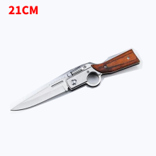 Couteaux pliants tactiques de poche AK47 (21 cm) avec lumière LED, en acier inoxydable, pour camping, extérieur,