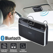 Kit mains libres Bluetooth pour voiture, haut-parleur sans fil rechargeable, protection solaire, avec chargeur