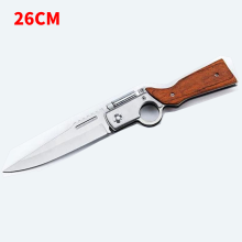 Couteaux pliants tactiques de poche AK47 (26 cm) avec lumière LED, en acier inoxydable, pour camping, extérieur,