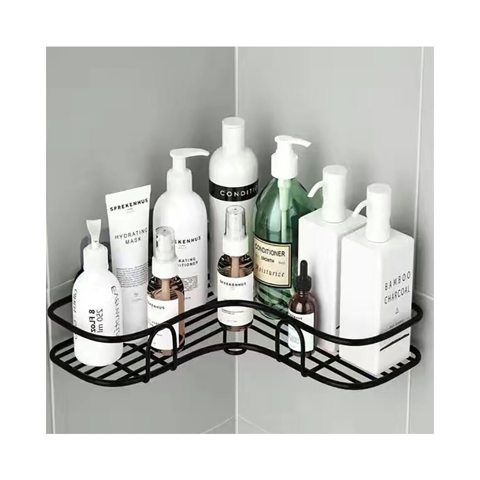 (1 PCTriangle noir) Étagère d'accessoires de salle de bain Étagères de rangement d'angle murales Porte-shampoing