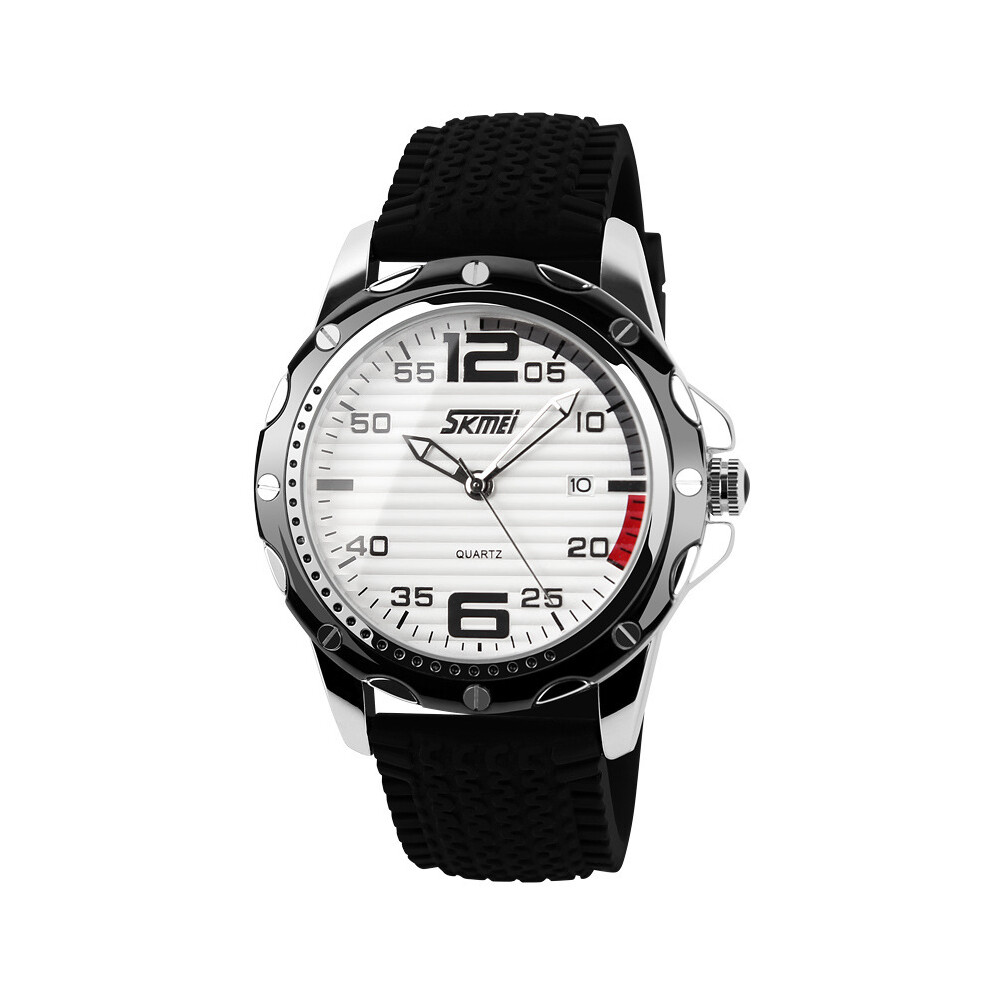 (Blanc) Montre de sport à quartz pour homme, célèbre marque, décontractée, calendrier, jour, travail, marque de