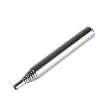(Argent) Tuyau de feu de cuisine en plein air en acier inoxydable torche réglable soufflet de poche camping bâton