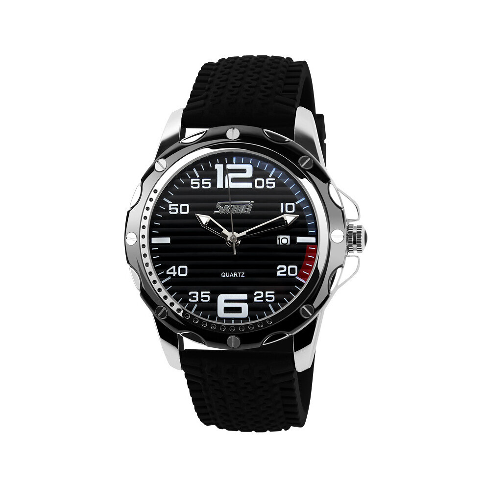 (Noir) Montre de sport à quartz pour homme, célèbre marque, décontractée, calendrier, jour, travail, marque de