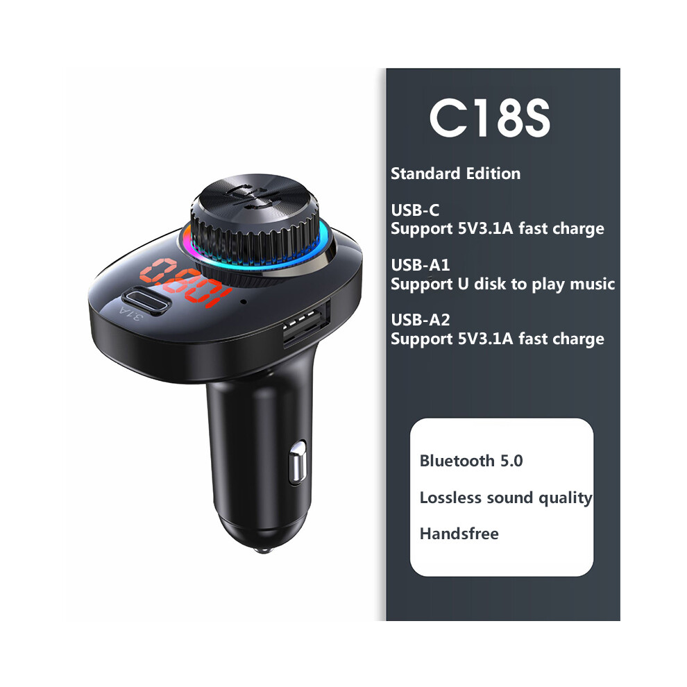 (C18S)Adaptateur Bluetooth Récepteur Bluetooth Accessoires de voiture Système intelligent de voiture Électronique