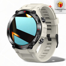 Montre connectée GPS 5 ATM pour adulte, étanche, ronde, militaire, Android et iOS, résistante à la saturation