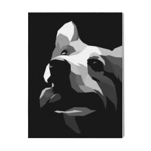 (Dog Pop Art=7111) Canvas Print Pop Art Framed DIY Install Kit- 16x20" Popular British Pop Anti-Art Movement Wall Art Home Decor Poster for Office Bedroom Living Room