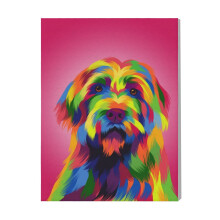 (DOG POP ART=7397) Canvas Print Pop Art Framed DIY Install Kit- 16x20" Popular British Pop Anti-Art Movement Wall Art Home Decor Poster for Office Bedroom Living Room