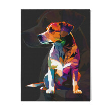 (Dog Pop Art=9596) Canvas Print Pop Art Framed DIY Install Kit- 16x20" Popular British Pop Anti-Art Movement Wall Art Home Decor Poster for Office Bedroom Living Room