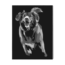 (Dog Pop Art=2556) Canvas Print Pop Art Framed DIY Install Kit- 16x20" Popular British Pop Anti-Art Movement Wall Art Home Decor Poster for Office Bedroom Living Room