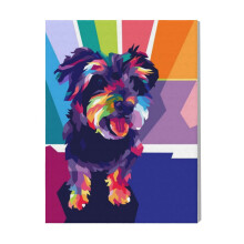 (Dog Pet Popart=9949) Canvas Print Pop Art Framed DIY Install Kit- 16x20" Popular British Pop Anti-Art Movement Wall Art Home Decor Poster for Office Bedroom Living Room
