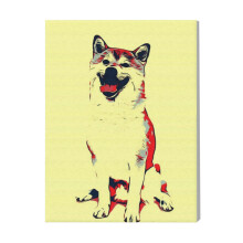 (Dog Pop Art Style=1694) Canvas Print Pop Art Framed DIY Install Kit- 16x20" Popular British Pop Anti-Art Movement Wall Art Home Decor Poster for Office Bedroom Living Room