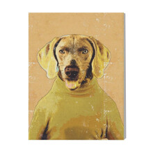 (Dog Comic=7835) Canvas Print Pop Art Framed DIY Install Kit- 16x20" Popular British Pop Anti-Art Movement Wall Art Home Decor Poster for Office Bedroom Living Room