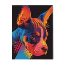 (Dog Animal Neon Pet Friend=8187) Canvas Print Pop Art Framed DIY Install Kit- 16x20" Popular British Pop Anti-Art Movement Wall Art Home Decor Poster for Office Bedroom Living Room
