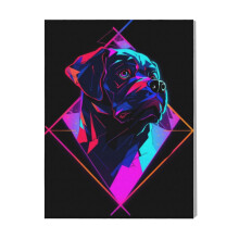 (Dog Animal Neon Pet Friend=780) Canvas Print Pop Art Framed DIY Install Kit- 16x20" Popular British Pop Anti-Art Movement Wall Art Home Decor Poster for Office Bedroom Living Room