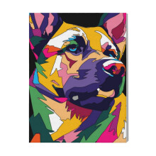 (Dog 3 WPAP Style=4367) Canvas Print Pop Art Framed DIY Install Kit- 16x20" Popular British Pop Anti-Art Movement Wall Art Home Decor Poster for Office Bedroom Living Room