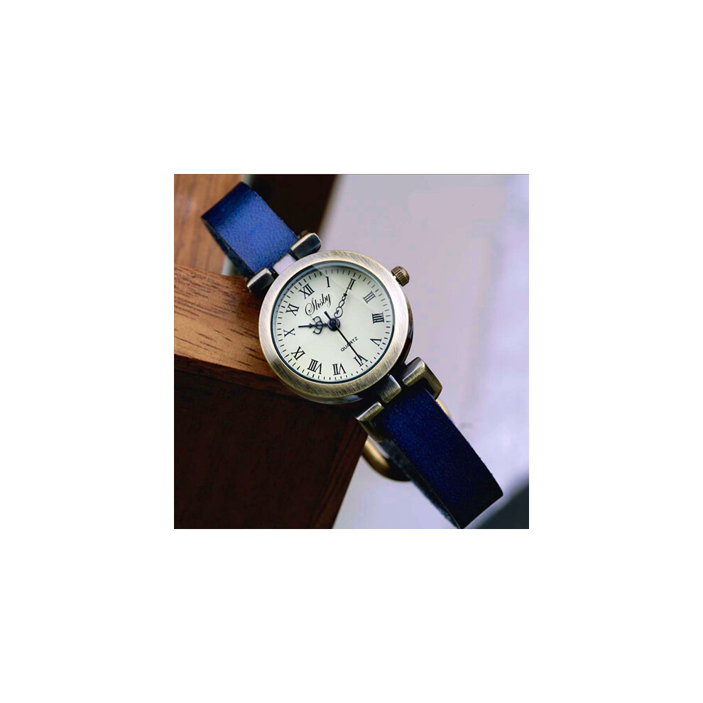 (Bleu) Shsby Nouvelle Mode Vente Chaude Montre En Cuir Pour Femme ROMA Montre Vintage Montres Pour Femmes Horloges