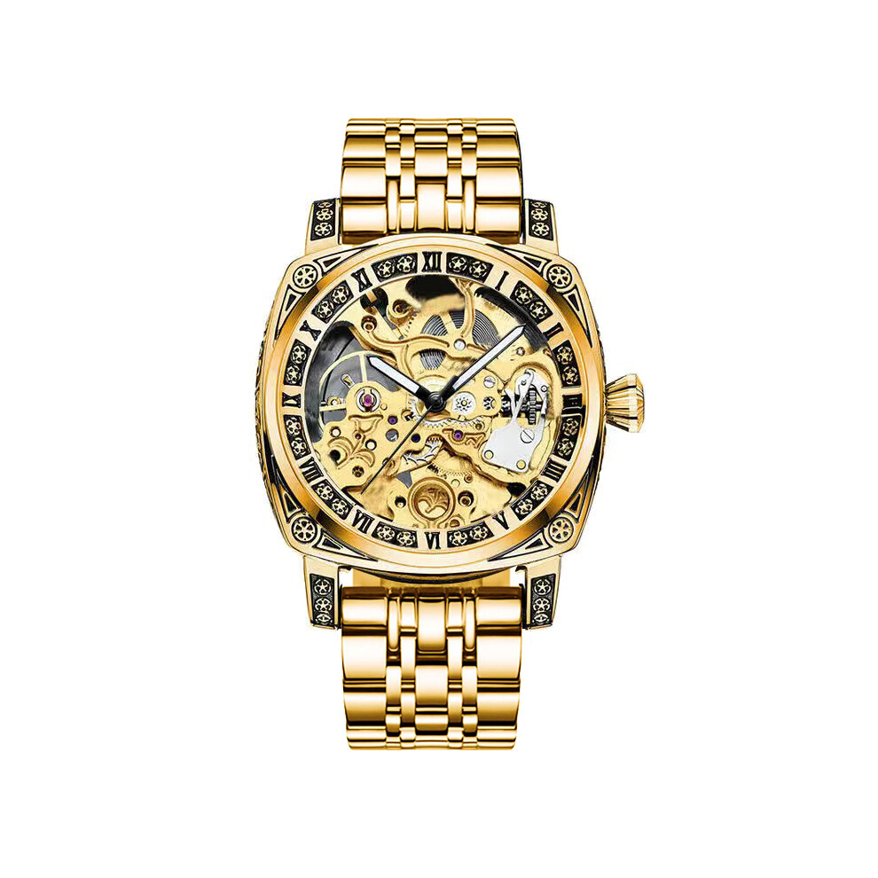 (4) Montres sculptées de marque authentique Montres entièrement automatiques pour hommes Montres mécaniques de