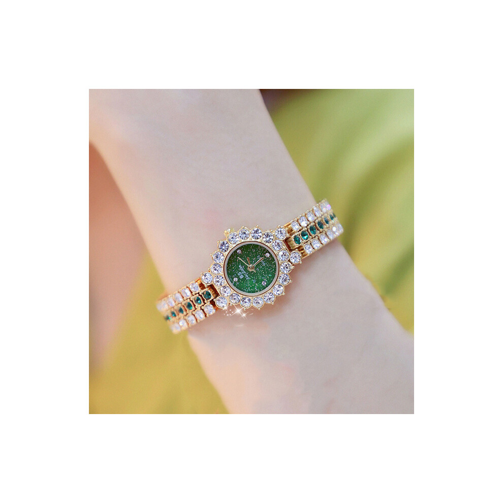 (1580 Vert) BS Montre Femme Marques de Luxe Célèbres Montres-bracelets pour Femmes Diamant Petite Montre-bracelet